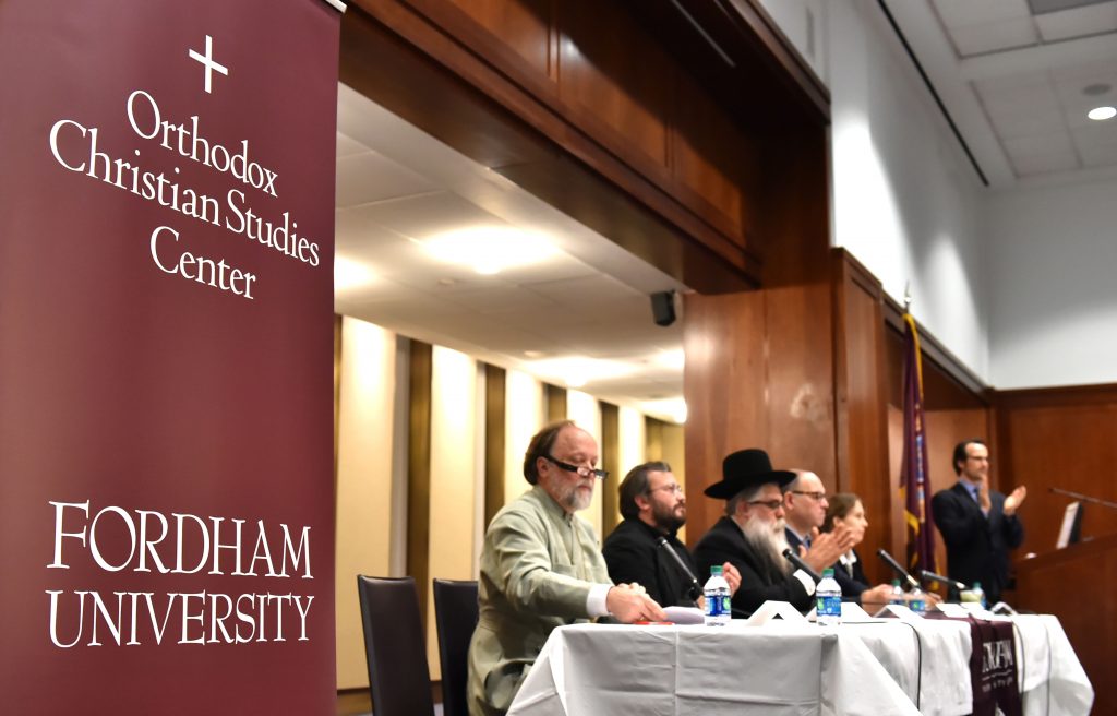 An international panel of experts discussed "Putin, Religion, and Ukraine" at Fordham on Nov. 4 (Photo by Dana Maxson)