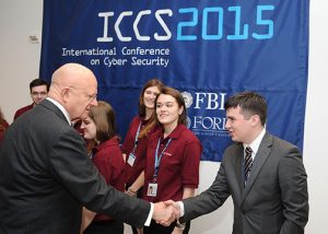 Director of National Intelligence James Clapper meets Fordham students. (Photo by Chris Taggart)