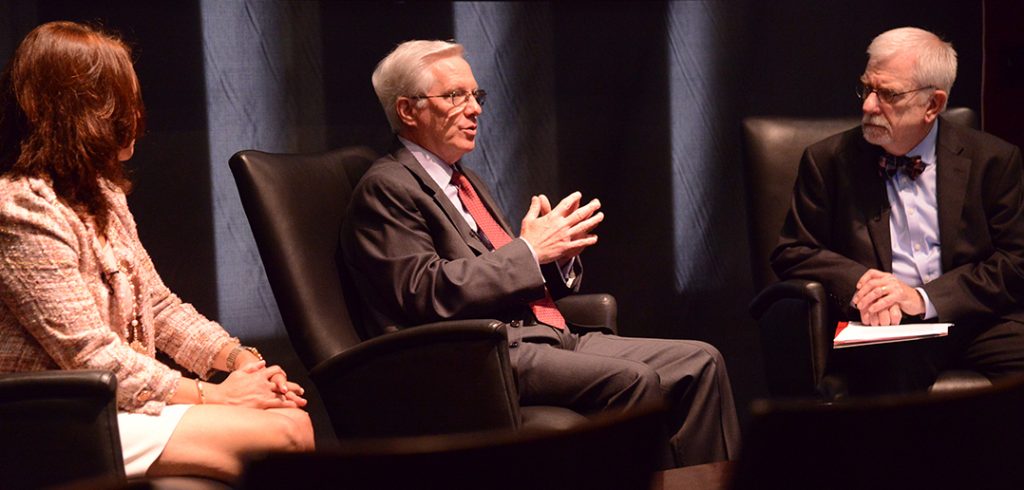 Bill Bakker, at right, moderated the discussion.