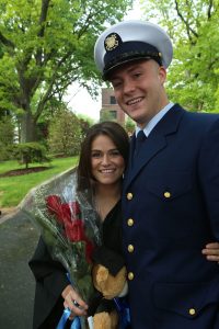 Amanda Gioscia, FCRH '15, with Coast Guard Seaman Ryan Czelatka