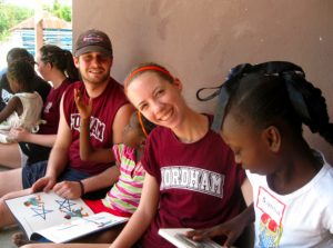 Fordham students in Haiti learn while helping others to learn. 