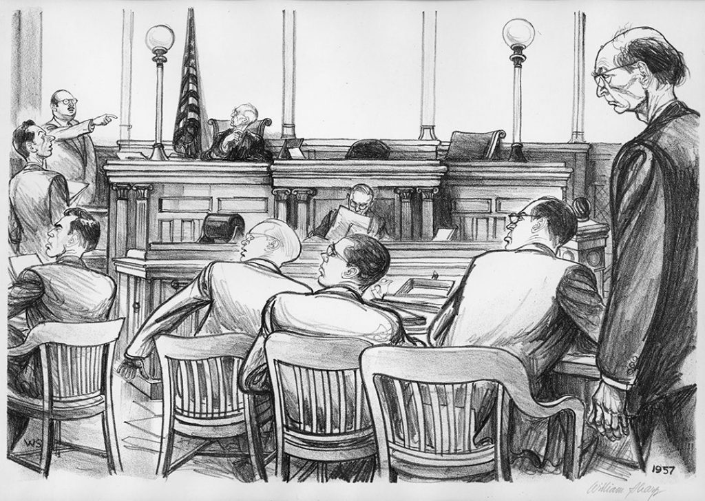"The Abel Spy Trial," copy of an original lithograph by William Sharp. Courtesy of Dan McDermott and Ed Radzik at Marshall Dennehey Warner Coleman & Goggin