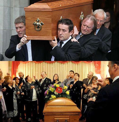 The "good funeral" vs. "funeral light." 