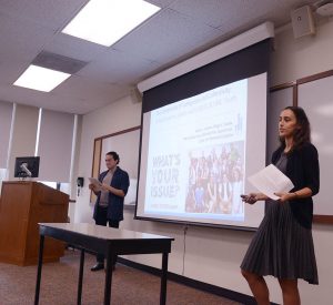 CUNY doctoral students Diego Rueda and Allison Cabana share findings from their participatory project focused on LGBTQ and Gender Non-Conforming (GNC) youth at the 2017 SQIP Conference on May 24, 2017 . 