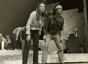 Sally Benner on stage during her time in Fordham's Mimes and Mummers
