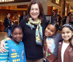 Mary Barneby and some of her Connecticut Girl Scouts