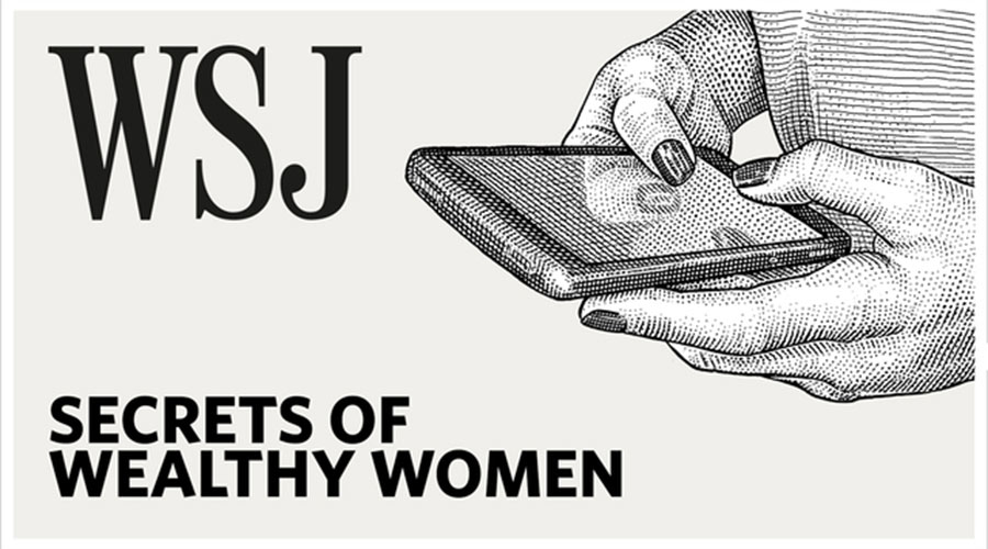 Logo for the Wall Street Journal podcast "Secrets of Wealthy Women," hosted by Fordham alumna Veronica Dagher
