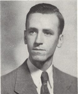 Curran's portrait from the 1947 edition of Fordham's Yearbook, Maroon