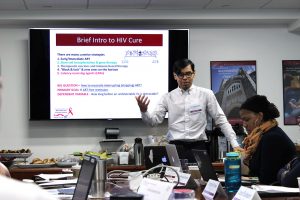 John Saucedo presents at a gathering of the HIV and Drug Abuse Prevention Research Ethics Training Institute