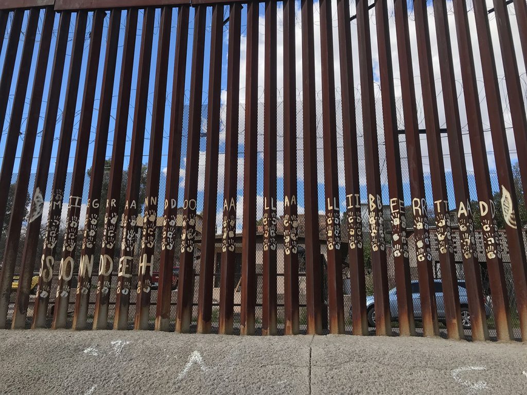 The border fence separating Nogales Mexico from the United States 