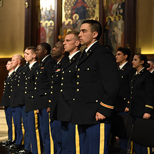 Fordham ROTC cadets at their 2019 commissioning
