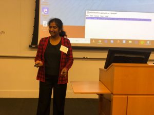 Lecturer Usha Sankar giving a presentation