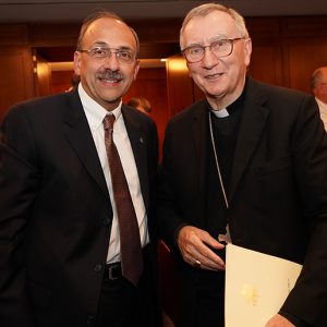 Dr. Frederick F. Fakharzadeh, president of CAPP-USA, with the cardinal