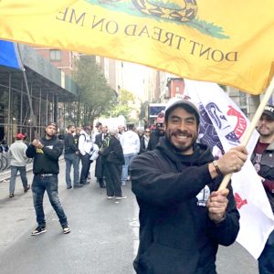 Matias Ayala, SVAF's new president, marches with group at the Veteran's Day Parade last November. 