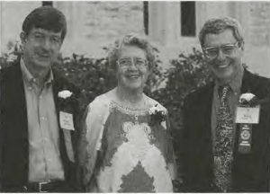 Margaret "Peg" Peil, center, along with two fellow alumni of Lawrence University in Appleton, Wisconsin in 1998. Photo courtesy of Lawrence Today.